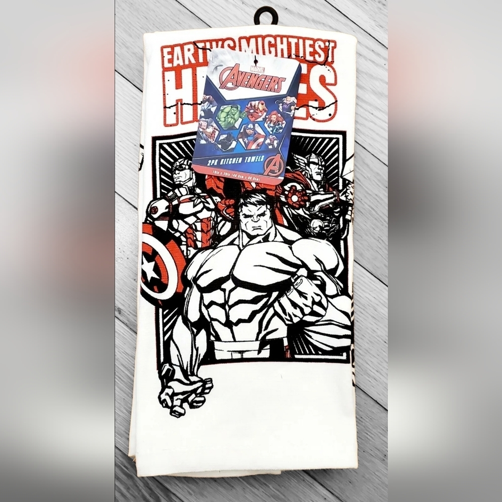 Marvel Avengers Earth's Mightiest Heroes‎ Kitchen Towels 2 Pack New